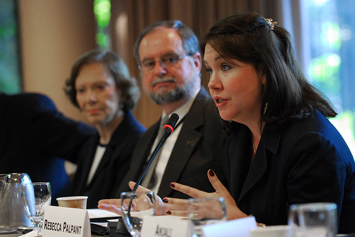 Rebecca Palpant Shimkets, assistant director of the Mental Health Program, speaking at a symposium.